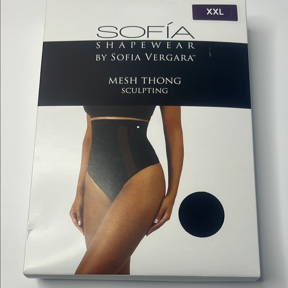 Sofia by Sofia Vergara Black Mesh Thong Shapewear